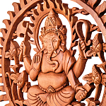 Панно из дерева круглое Ганеша Panel With Animals варинант исполнения - 2 | Loft Concept в Кирове