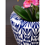 Кашпо с орнаментом в сочетании белого и синего цвета Artistic Flowerpot варинант исполнения - 2 | Loft Concept в Кирове