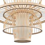Подвесной светильник фигурный из деревянных прутьев с плафоном из натуральной ткани Light Inside the Cell варинант исполнения - 5 | Loft Concept в Кирове