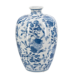 Ваза фарфоровая с узким горлышком и синими цветочными мотивами Independence варинант исполнения - 2 | Loft Concept в Кирове