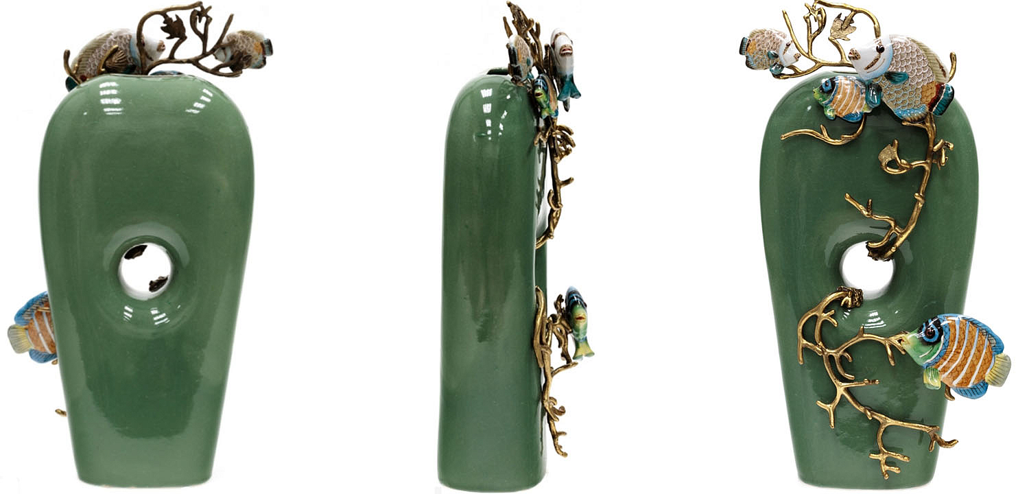 Ваза Colored Fish Vase green Ваза Colored Fish Vase green - Loft-Concept в Кирове
