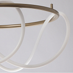 Люстра подвесная круглая золотого цвета с белыми изогнутыми световыми линиями Luke Lampco Tracer Lamp варинант исполнения - 4 | Loft Concept в Кирове