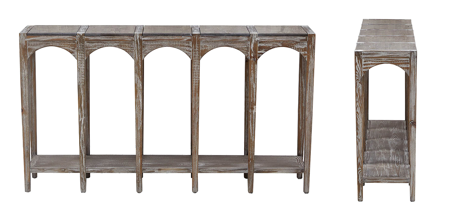 Деревянная консоль с каменной столешницей Beata Wood Console Деревянная консоль с каменной столешницей Beata Wood Console - Loft-Concept в Кирове