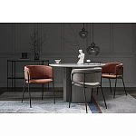 Стул полукруглый мягкий с буклированной обивкой Chair with Boucle Upholstery варинант исполнения - 1 | Loft Concept в Кирове