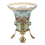 Ваза из голубого фарфора с рисунком птиц и цветов и декоративными элементами Blue Garden варинант исполнения - 2 | Loft Concept в Кирове