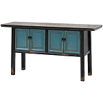 Деревянная консоль в китайском стиле с дверцами голубая Qin Console Table Blue варинант исполнения - 2 | Loft Concept в Кирове