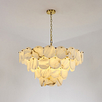 Люстра подвесная четырехъярусная с подвесками в форме дисков Cryptocrystalline Stone варинант исполнения - 5 | Loft Concept в Кирове