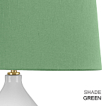 Настольная лампа с белым фигурным основанием на латунном основании и зеленым тканевым конусным абажуром Elstead Lighting варинант исполнения - 6 | Loft Concept в Кирове