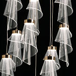 Люстра каскадная с 10-ю прозрачными плафонами Wave Line варинант исполнения - 6 | Loft Concept в Кирове