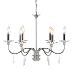 Люстра цвета никель с прозрачными стеклянными подвесками в форме капель Elstead Lighting варинант исполнения - 1 | Loft Concept в Кирове