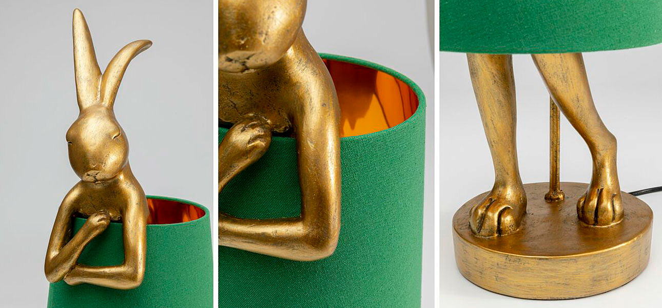 Настольная лампа Golden Hare/ green lampshade Настольная лампа Golden Hare/ green lampshade - Loft-Concept в Кирове