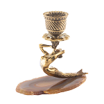 Подсвечник из натурального камня агат светло-коричневый Stone Candlestick варинант исполнения - 2 | Loft Concept в Кирове