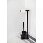 Держатель для туалетной бумаги с подвесным ершиком Black Bathroom Accessory варинант исполнения - 5 | Loft Concept в Кирове