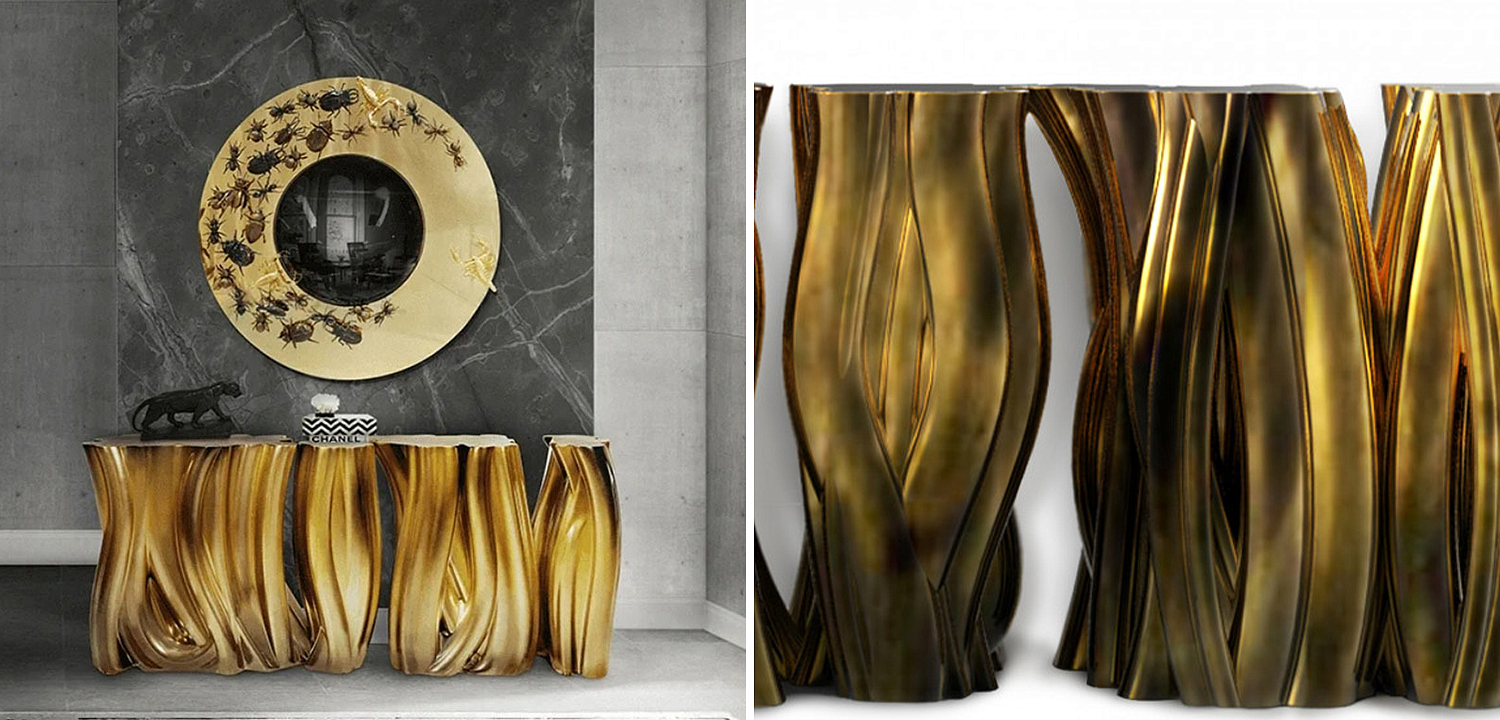 Консоль Модульная Monochrome Console Gold in Molded Fiberglass Консоль Модульная Monochrome Console Gold in Molded Fiberglass - Loft-Concept в Кирове