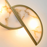 Бра с двумя полукруглыми плафонами из искусственного алебастра в бронзовой оправе Marbella варинант исполнения - 4 | Loft Concept в Кирове