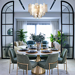 Люстра с многослойным эффектом из овальных элементов из непрозрачного стекла Conformation варинант исполнения - 3 | Loft Concept в Кирове