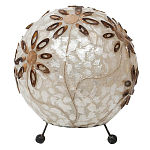 Настольная лампа из перламутра на металлическом каркасе Indonesian Ball варинант исполнения - 3 | Loft Concept в Кирове