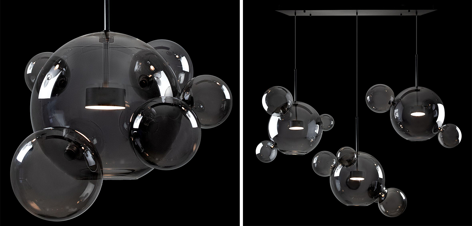 Люстра Giopato & Coombes Linear Chandelier Bubble smoky Люстра Giopato & Coombes Linear Chandelier Bubble smoky - Loft-Concept в Кирове