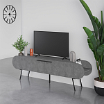 ТВ-тумба серая с 2-мя откидными дверцами и 2-мя открытыми полками CAPSULE TV STAND RETRO GREY варинант исполнения - 3 | Loft Concept в Кирове