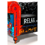Кресло "Умный Умник" Rick and Morty graffiti chair натуральная кожа  варинант исполнения - 9 | Loft Concept в Кирове