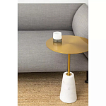 Кофейный столик с круглой столешницей на белом мраморном основании Original Foundation варинант исполнения - 1 | Loft Concept в Кирове