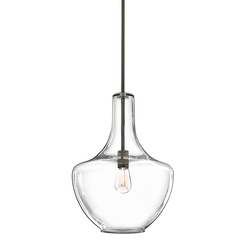 Подвесной светильник прозрачный стеклянный органической формы Kichler Бронза Прозрачное Стекло в Кирове | Loft Concept 