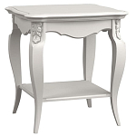 Стол журнальный белый из массива бука с полкой в стиле прованс White Provence варинант исполнения - 2 | Loft Concept в Кирове