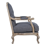 Кресло с пуфом с мягкой обивкой из льна Edward Armchair grey варинант исполнения - 2 | Loft Concept в Кирове