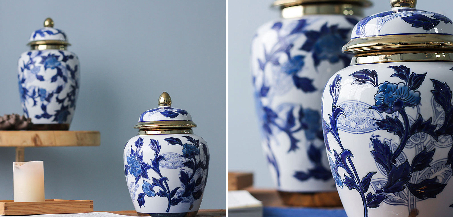 Вазы Porcelain Oriental Blue Ornament Vases Вазы Porcelain Oriental Blue Ornament Vases - Loft-Concept в Кирове