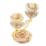 Подсвечник двухрожковый из натурального камня оникс Stone Candlestick варинант исполнения - 3 | Loft Concept в Кирове