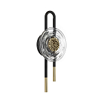 Бра черного цвета с круглым прозрачным стеклянным плафоном Virelia  варинант исполнения - 1 | Loft Concept в Кирове