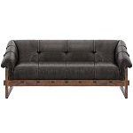 Трехместный диван Duncan винтажная черная кожа варинант исполнения - 1 | Loft Concept в Кирове