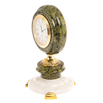 Часы настольные бронзовые из натуральных камней Мрамор и Змеевик Stone Clock варинант исполнения - 11 | Loft Concept в Кирове