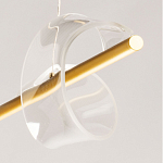 Люстра линейная золотистого цвета с двумя прозрачными волнистыми элементами Wave Line варинант исполнения - 11 | Loft Concept в Кирове