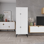 Комод белый с 4-мя дверцами на металлических ножках SPARK MULTIPURPOSE CABINET WHITE варинант исполнения - 11 | Loft Concept в Кирове