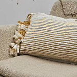 Чехол на подушку горчичного цвета с бахромой и объемным узором Ethnic mix варинант исполнения - 5 | Loft Concept в Кирове