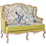 Диван из натурального бука бежевый с изображением птиц и цветов Beige Green Chinoiserie Garden Sofa варинант исполнения - 9 | Loft Concept в Кирове