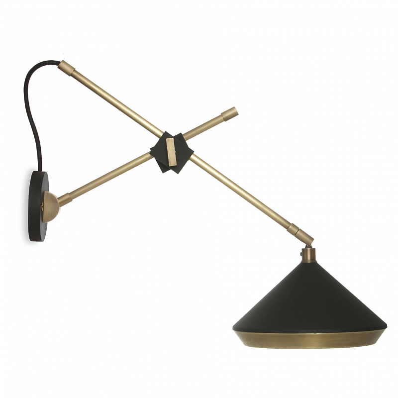 Бра Bert Frank SHEAR SHEAR WALL LIGHT Черный Черный Золотой Бра Bert Frank SHEAR SHEAR WALL LIGHT Черный Черный Золотой в Кирове | Loft Concept