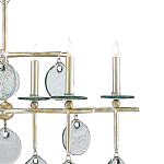 Люстра линейная с круглыми прозрачными подвесками  Horizontal Rectangular Chandelier варинант исполнения - 1 | Loft Concept в Кирове