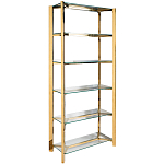 Стеллаж золото с прозрачными стеклянными полками Safekeeping варинант исполнения - 1 | Loft Concept в Кирове