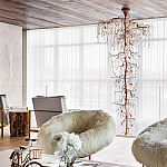 Люстра большая с прозрачными подвесками в форме капель Droplet Chandelier варинант исполнения - 1 | Loft Concept в Кирове