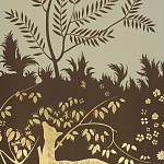 Обои ручная роспись в стиле Арт-деко Rateau Colourway SC-243 on Deep Rich Gold gilded paper варинант исполнения - 2 | Loft Concept в Кирове