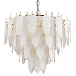 Люстра с декором из рельефного стекла в виде перьев Abelia Feather Chandelier 12 варинант исполнения - 1 | Loft Concept в Кирове