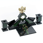 Настольный письменный набор из нефрита Герб России Dignity варинант исполнения - 2 | Loft Concept в Кирове