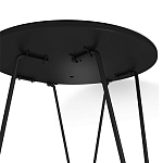 Стол журнальный c круглой столешницей из стекла серого цвета Gray and Gold Marble варинант исполнения - 5 | Loft Concept в Кирове