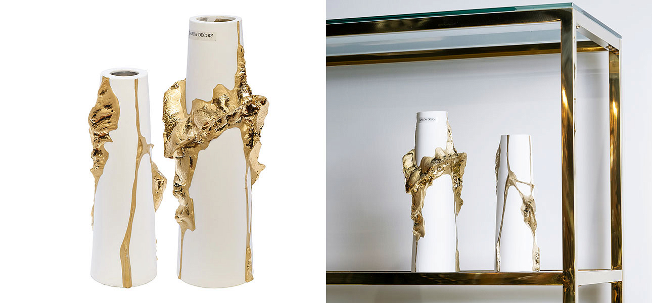 Ваза Rhea white with gold 24 Ваза Rhea white with gold 24 - Loft-Concept в Кирове