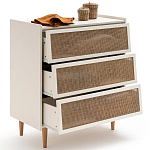 Комод с 3-мя ящиками из ротанга Blais Cream Wicker Furniture варинант исполнения - 4 | Loft Concept в Кирове