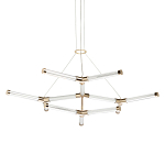 Люстра с геометрической конструкцией из вытянутых цилиндрических плафонов Hex Scaffold  варинант исполнения - 1 | Loft Concept в Кирове