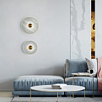 Бра в форме диска из натурального камня с декоративным центральным элеменом Cryptocrystalline Stone варинант исполнения - 1 | Loft Concept в Кирове