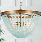 Круглая люстра с подвесками в виде круглых голубых бусин Blue Beads Chandelier варинант исполнения - 1 | Loft Concept в Кирове